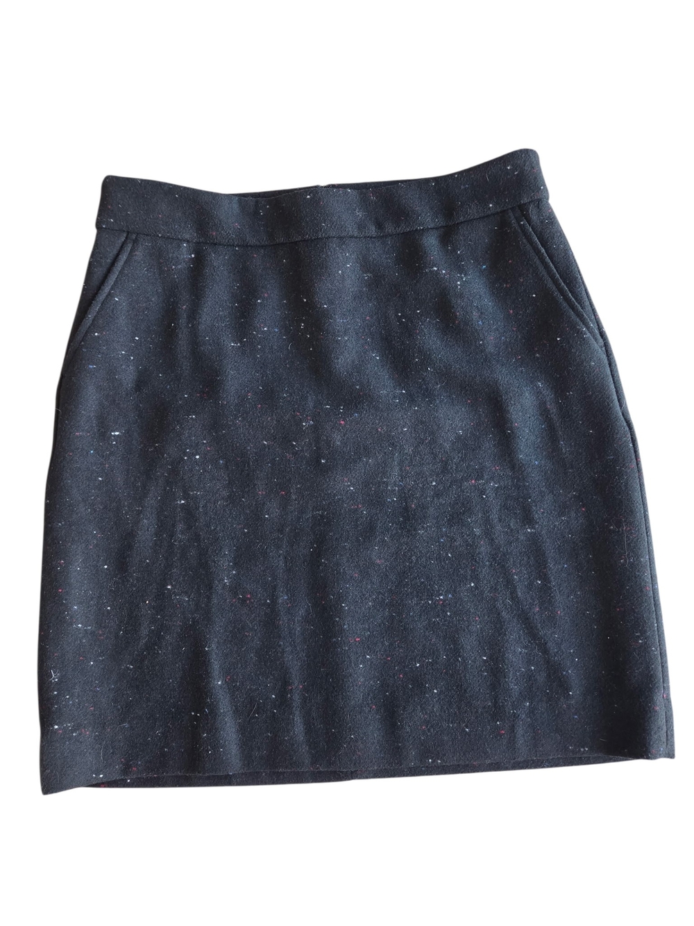 Talbots Black Tweed Pencil Skirt with Multicolor Flecks Size 12